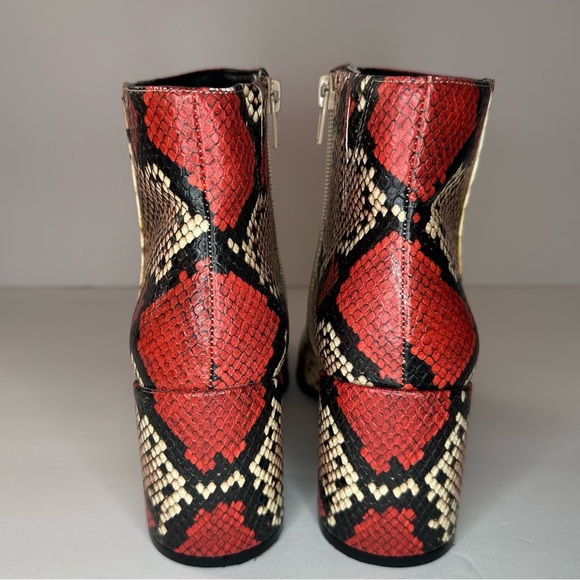 Mix No. 6 Phaux Leather Snakeskin Print Heeled Ankle Boots - Picture 8 of 9